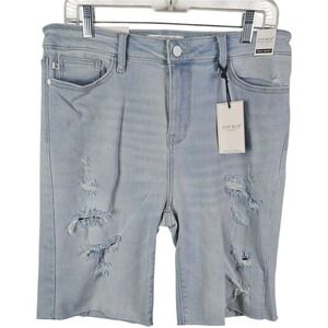 Judy Blue Denim Bermuda Shorts Distressed High Waist‎ XL